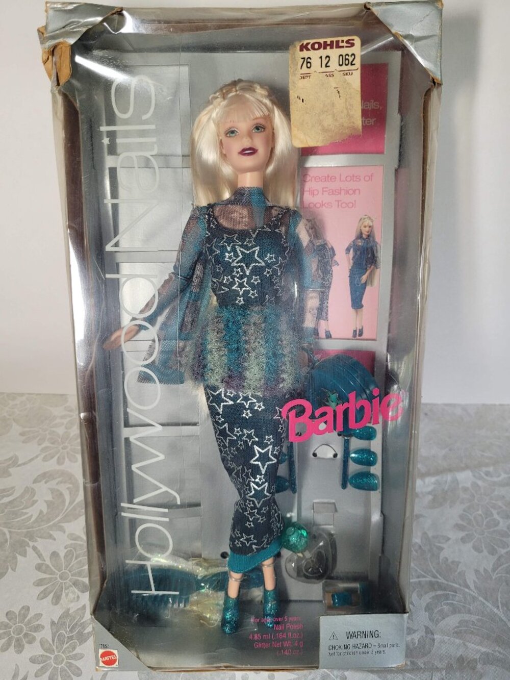 Vintage New Barbie Hollywood Nails Fashion Doll 1999 Blonde Blue Eyes NRFB